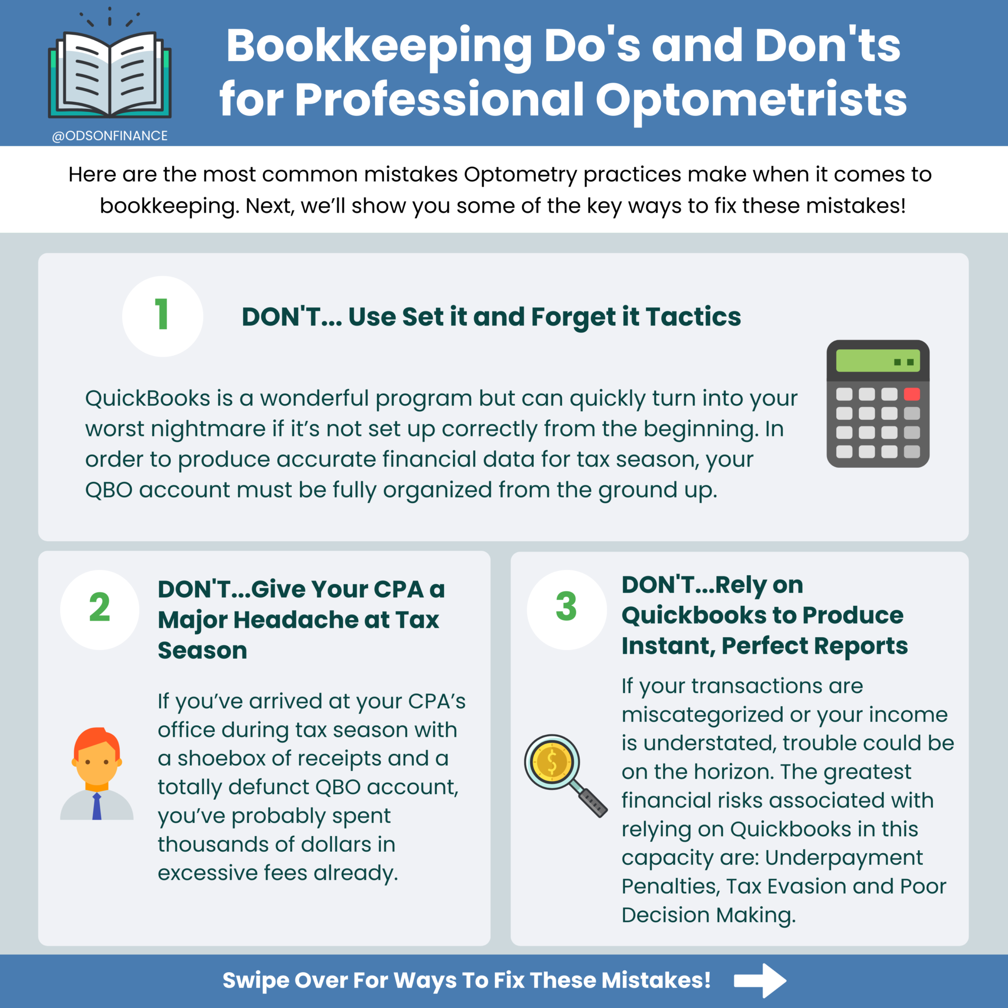 Bookkeeping Do's and Don'ts for Professional Optometrists