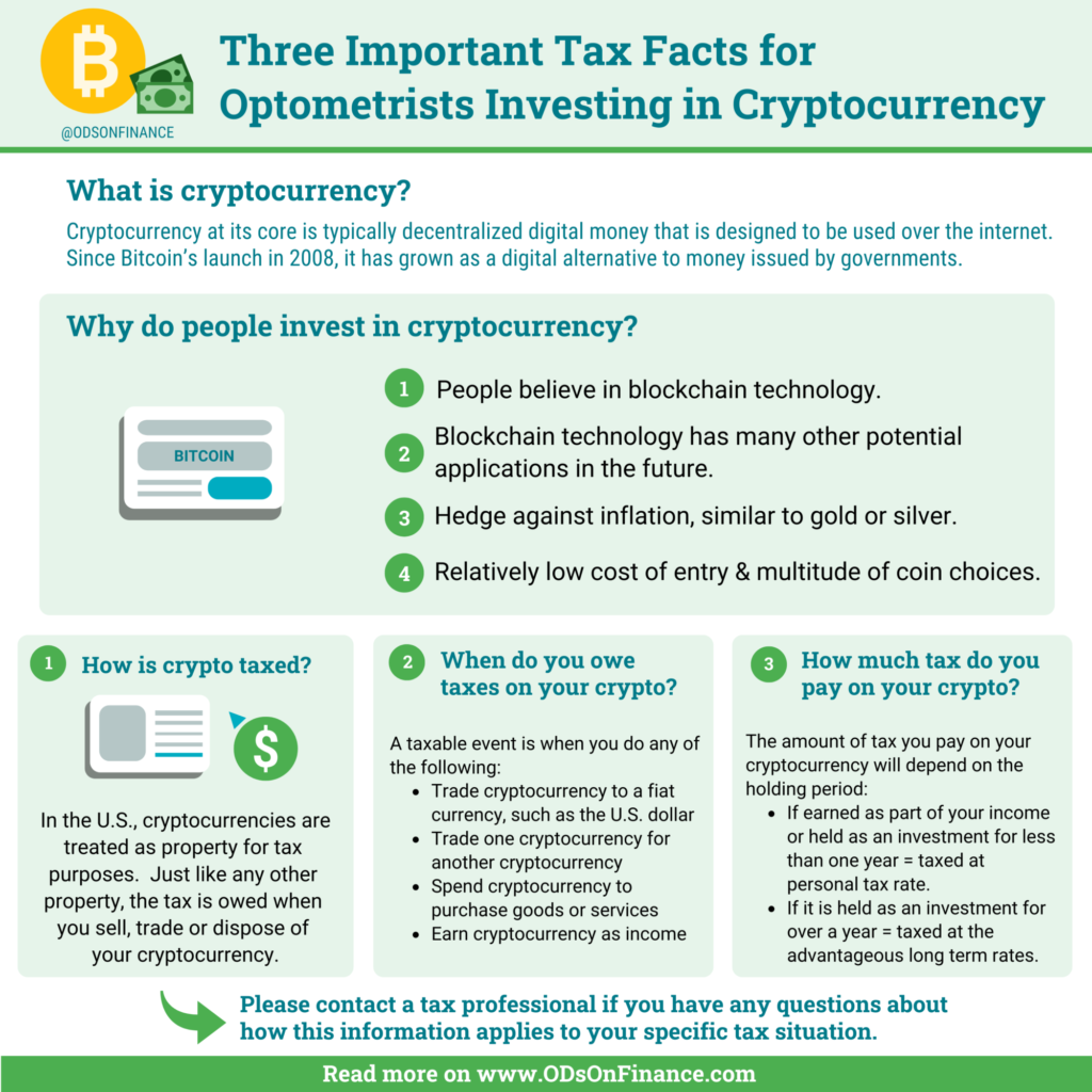 Three Important Tax Facts for Optometrists Investing in Cryptocurrency